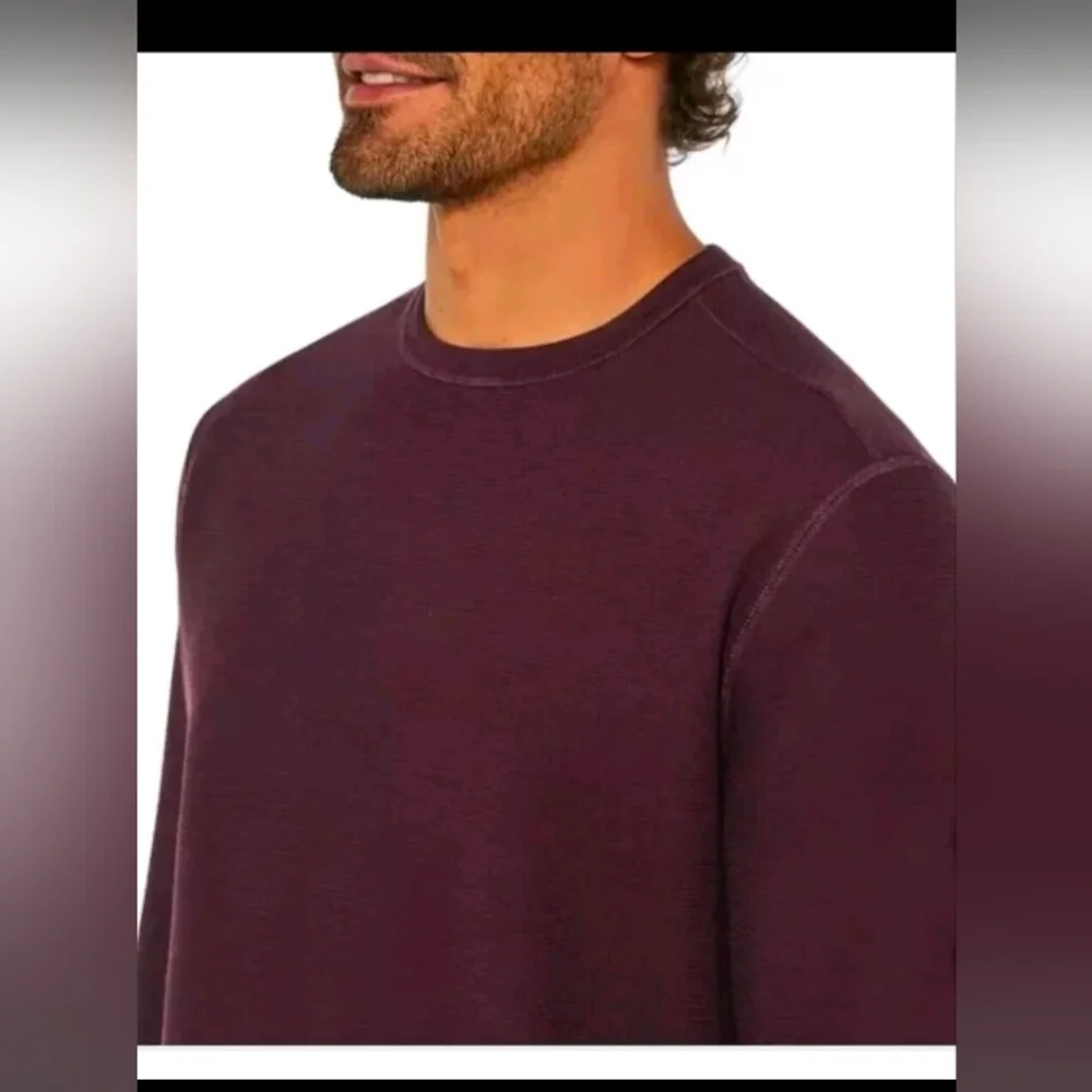 Banana Republic Men's Textured Double Knit Crew, Red,